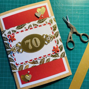 Eine selbst gebastelte Grußkarte zum 70. Geburtstag.